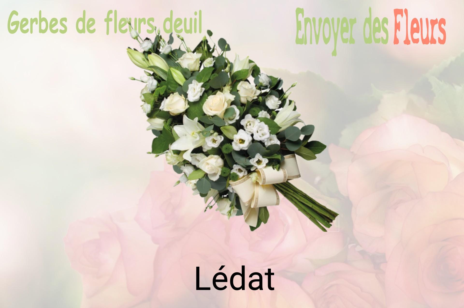 Gerbe de fleurs de deuil livrée à Lédat